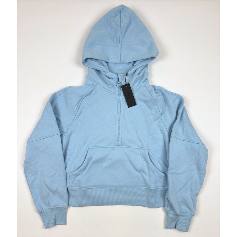 Three Nails Nova Half Zip Women's Hoodie Sky Blue XL New With Tags